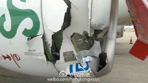 浦东机场一车辆碰擦飞台北客机 无人员伤亡