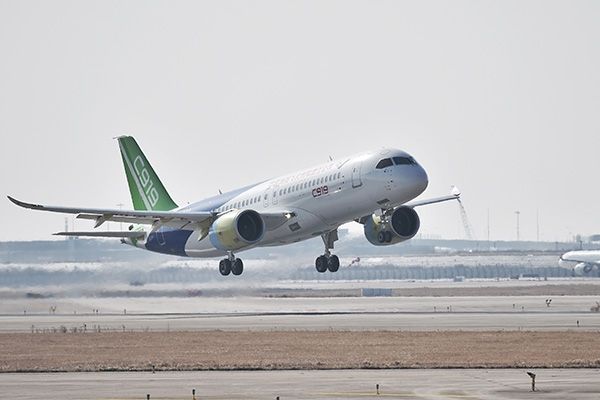 C919客机第二架首飞成功 最高飞至15300英尺428705_ C919客机第二架首飞成功 最高飞至15300英尺