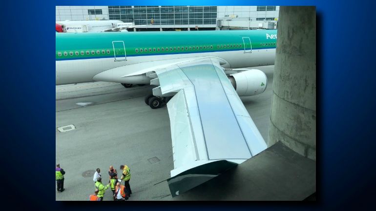 爱尔兰航空客机在旧金山机场发生剐蹭