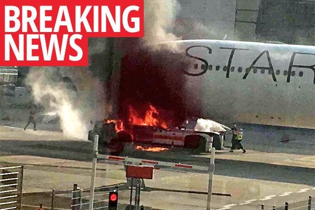 拖车起火致汉莎航空客机在法兰克福机场受损