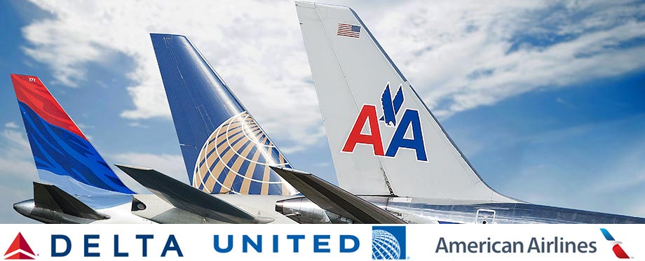 ͼͼΪ󺽿չ˾ң(Delta Air Lines)(United Airlines)(American Airlines)Ĺ˾LogoͻβͿװקͼƬɲ鿴ͼ
