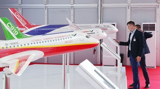 CR929客机1:1样机首次亮相莫斯科航展504577_ CR929客机1:1样机首次亮相莫斯科航展