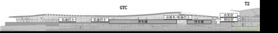 郑州新郑机场陆侧车道边布局剖面图