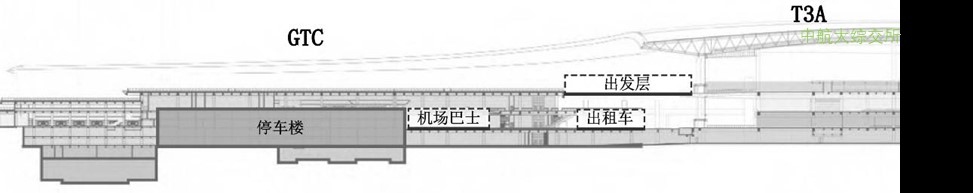 重庆江北机场陆侧车道边布局剖面图